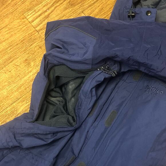 Solstice Microshed Blue Velcro Zippered Ski Snow Jacket Parka Size Large - Picture 13 of 16